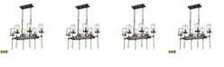 Macy's North Haven 6 Light Chandelier in Oil Rubbed Bronze with Satin Brass Accents and Clear Glass